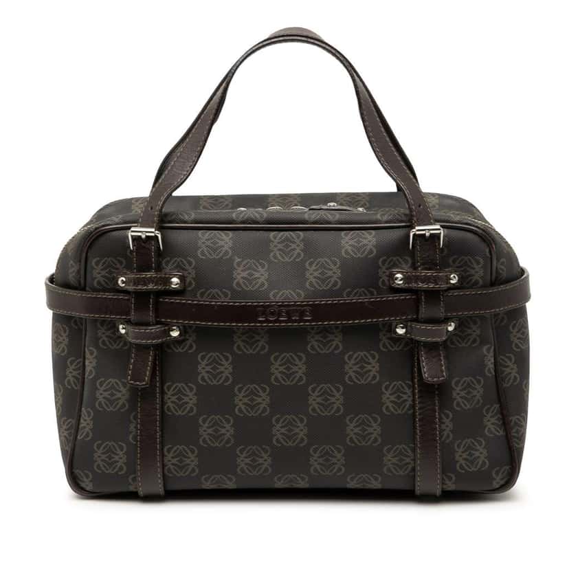 Loewe Anagram Coated Canvas Handbag Brown Canvas Very good condition - Front View