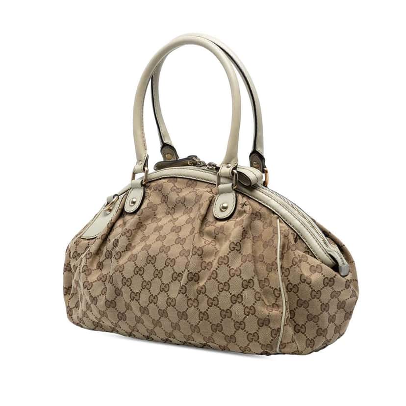 Gucci GG Canvas Sukey Satchel Brown Canvas Good condition - Back View