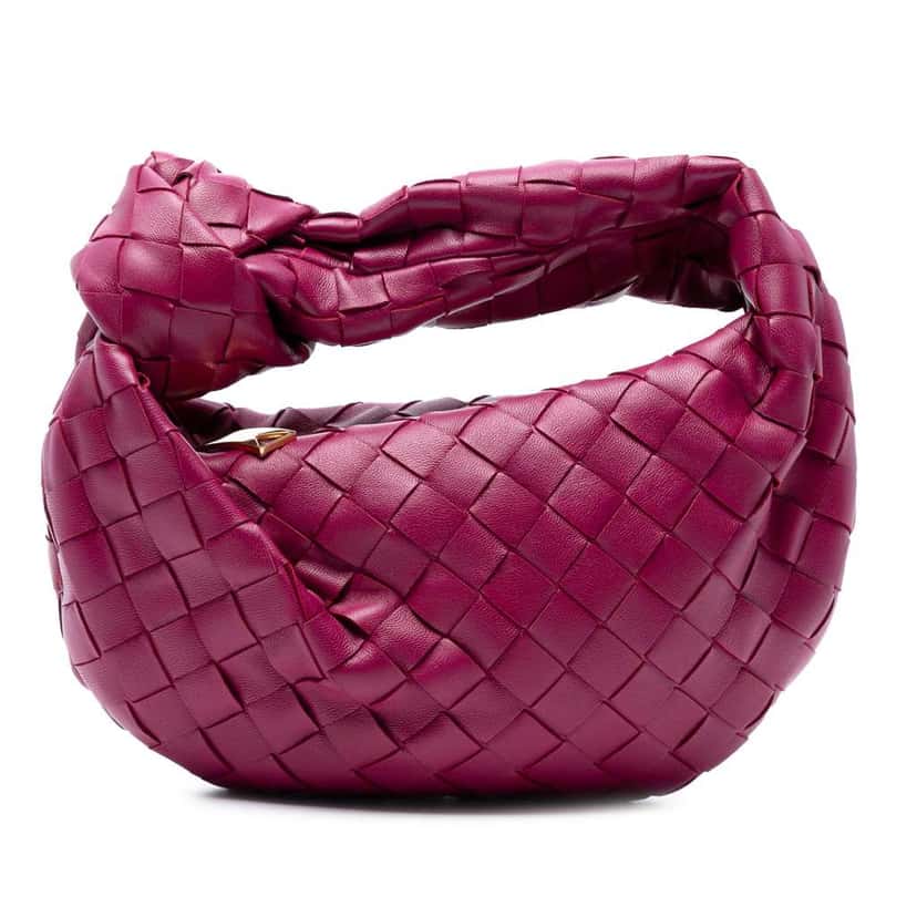 Bottega Veneta Mini Nappa Intrecciato Jodie Pink Leather Good condition - Front View