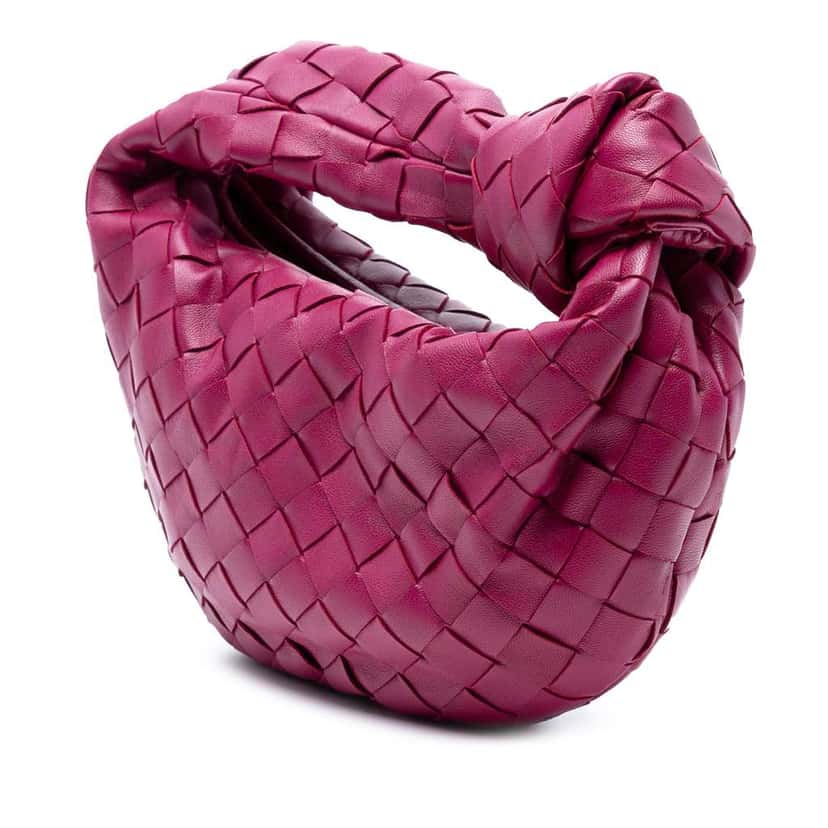 Bottega Veneta Mini Nappa Intrecciato Jodie Pink Leather Good condition - Back View