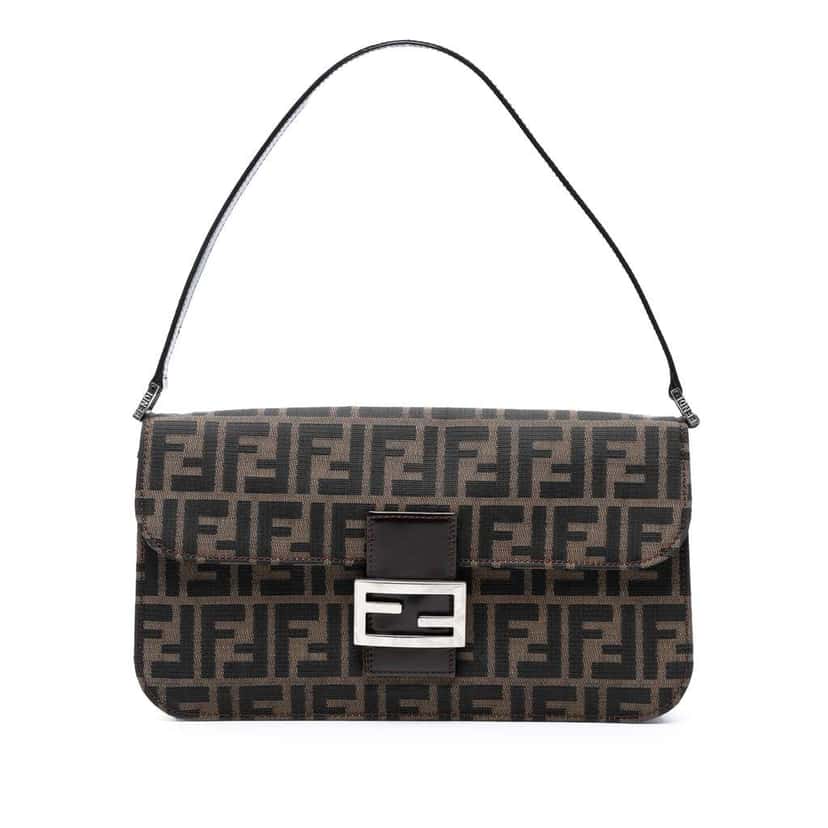 Fendi Zucca Canvas Shoulder Bag Brown Canvas Good condition - Front View