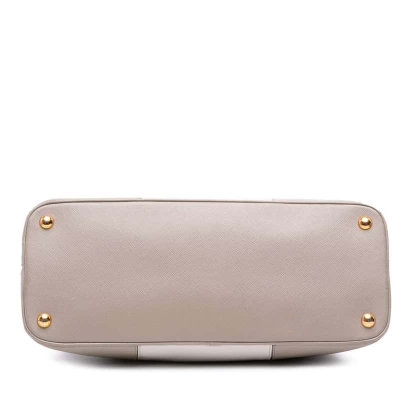 Prada Medium Bicolor Saffiano Lux Promenade Satchel Grey Leather Good condition - Inside View