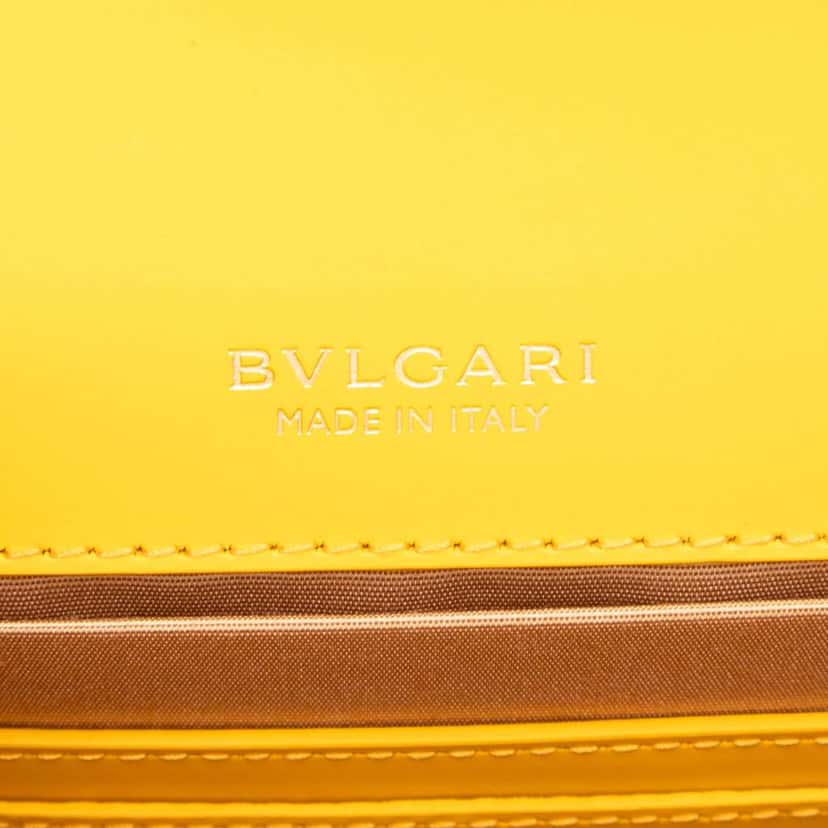 Bvlgari Calfskin Serpenti Forever East West Shoulder Bag Yellow Leather Good condition - Box View