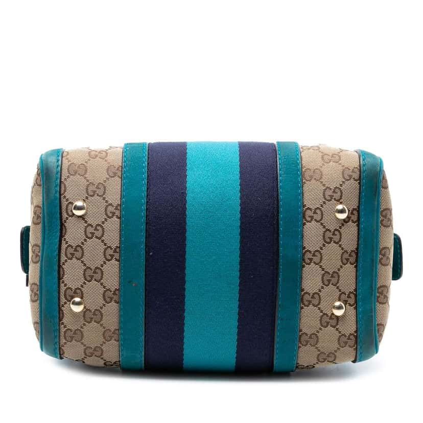 Gucci Small GG Canvas Web Joy Boston Bag Brown Canvas Good condition - Inside View