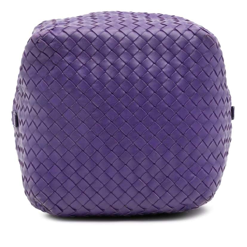 Bottega Veneta Nappa Intrecciato Cube Crossbody Purple Leather Very good condition - Inside View