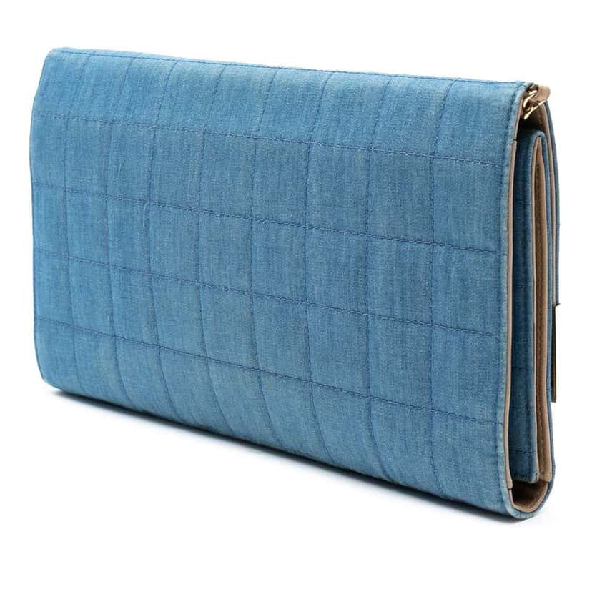 Chanel CC Chocolate Bar Denim Flap Blue Denim Very good condition - Back View