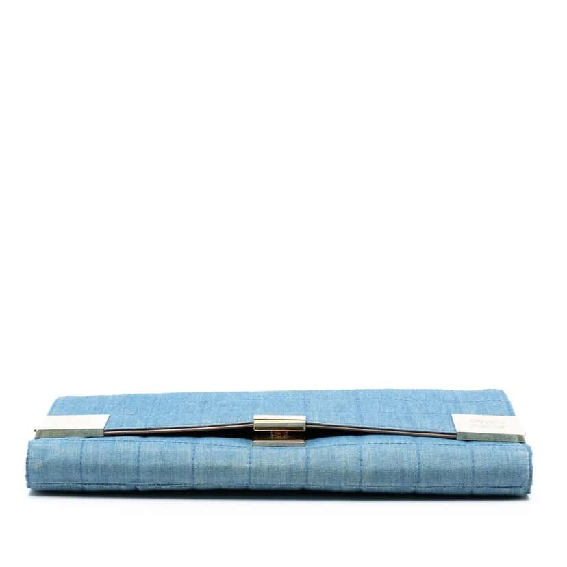 Chanel CC Chocolate Bar Denim Flap Blue Denim Very good condition - Inside View