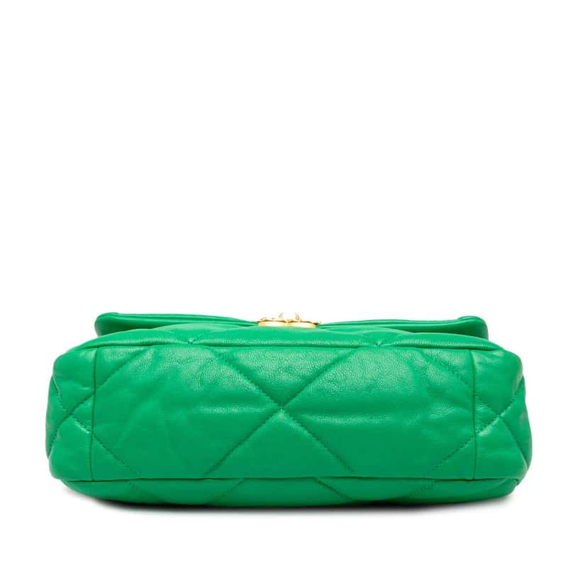 Chanel Medium Lambskin 19 Flap Green Leather Very good condition - Inside View