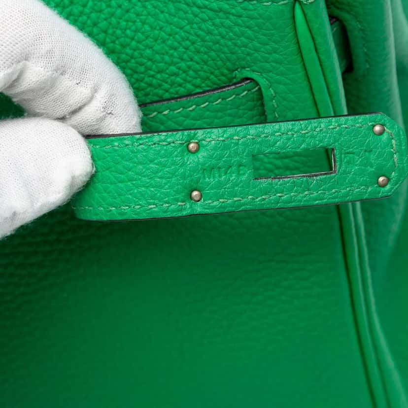 Hermès Togo Kelly II Retourne 32 Green Leather Good condition - Box View