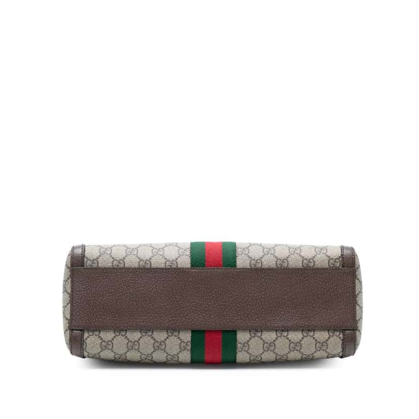 Gucci Medium GG Supreme Ophidia Top Handle Bag Brown Canvas Good condition - Inside View