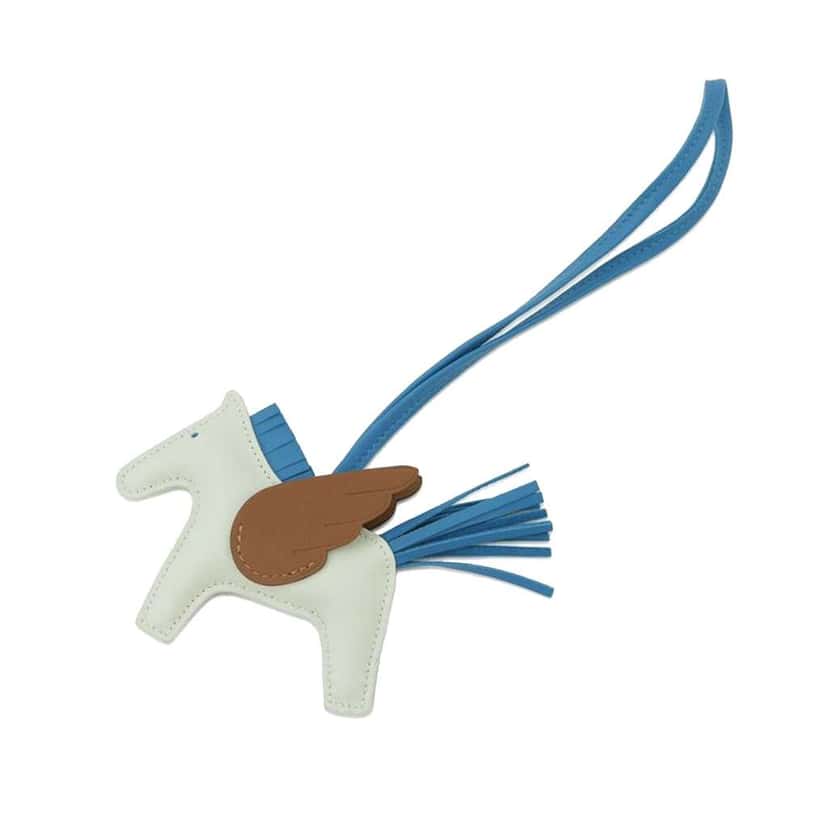 Hermès Milo Lambskin and Swift Grigri Rodeo Pegase Bag Charm PM Green Leather Good condition - Front View