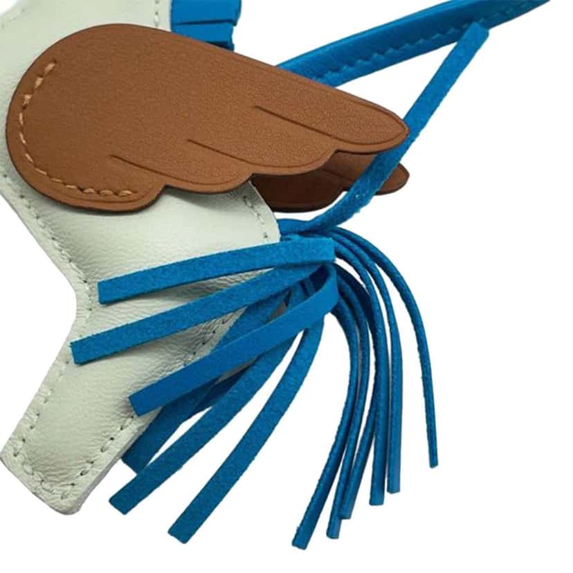 Hermès Milo Lambskin and Swift Grigri Rodeo Pegase Bag Charm PM Green Leather Good condition - Model View