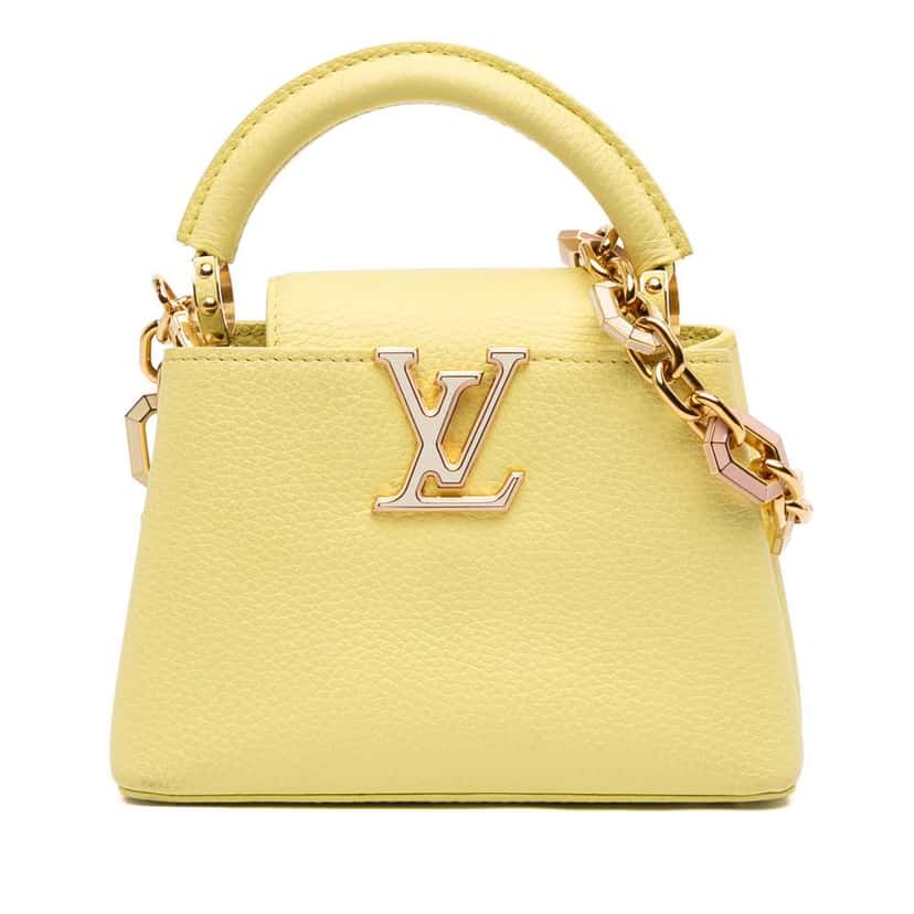 Louis Vuitton Taurillon Mini Capucines Yellow Leather Good condition - Front View