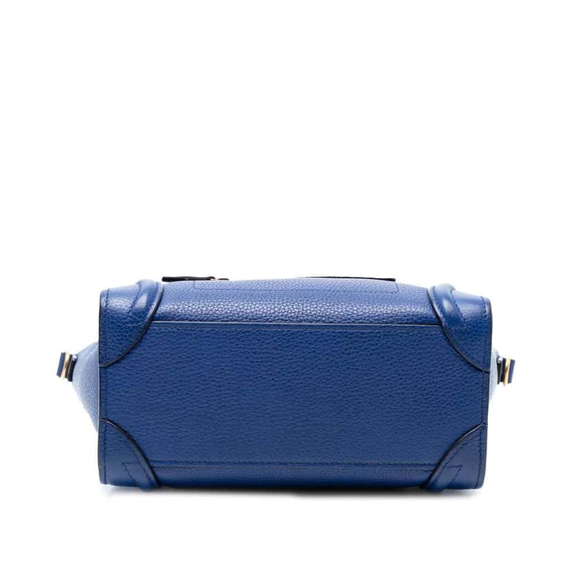 Celine Nano Leather Luggage Tote Blue Leather Good condition - Inside View