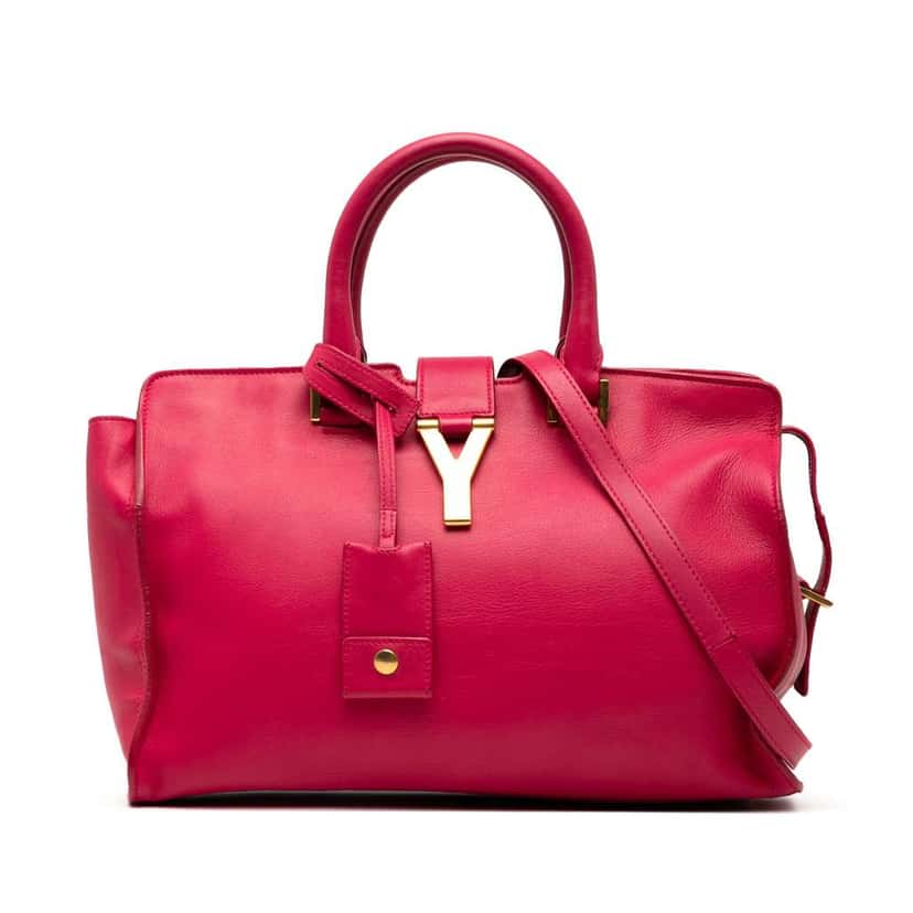 Saint Laurent Small Leather Classic Y Cabas Satchel Pink Leather Good condition - Front View