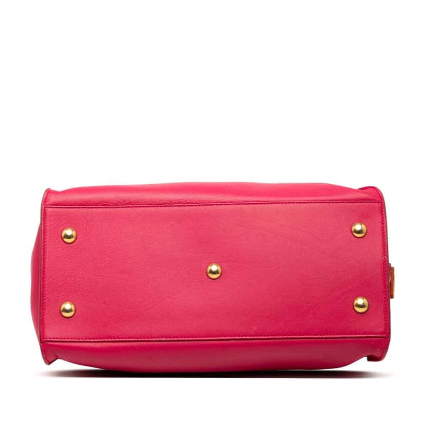 Saint Laurent Small Leather Classic Y Cabas Satchel Pink Leather Good condition - Inside View
