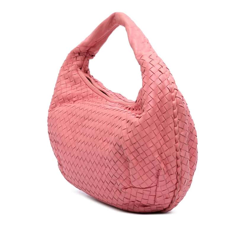 Bottega Veneta Medium Nappa Intrecciato Belly Hobo Pink Leather Good condition - Back View