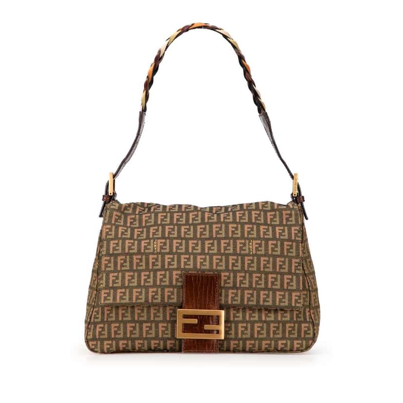 Fendi Multicolor Zucchino Canvas Mamma Forever Brown Canvas Good condition - Front View