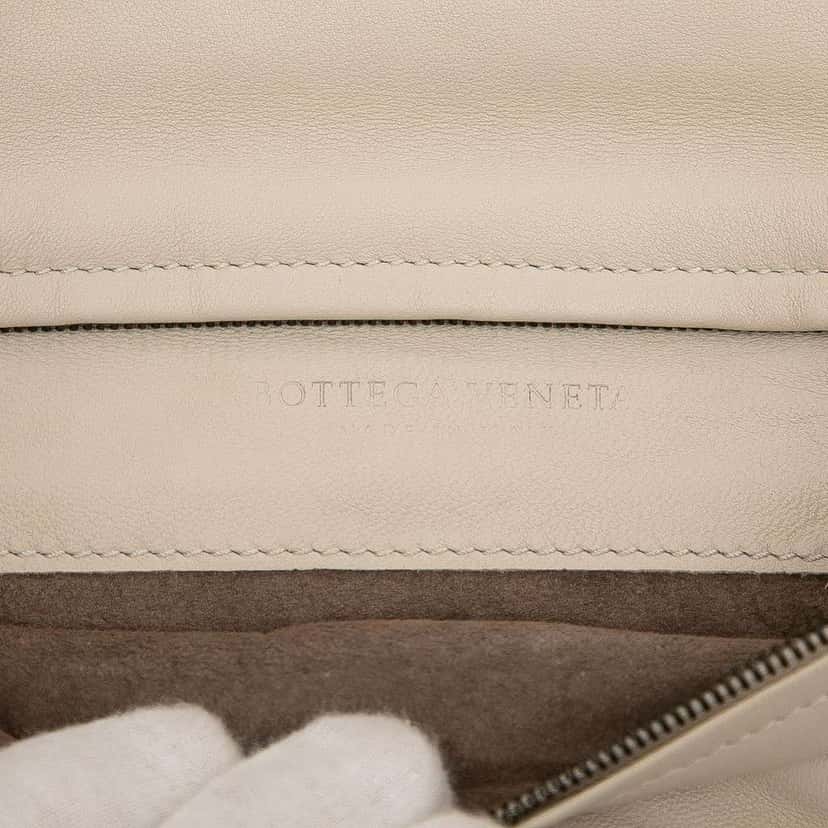 Bottega Veneta Nappa Intrecciato Turn Lock Clutch Brown Leather Good condition - Box View