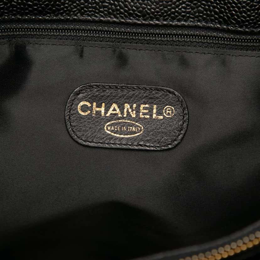 Chanel CC Caviar Chain Tote Black Leather Good condition - Box View