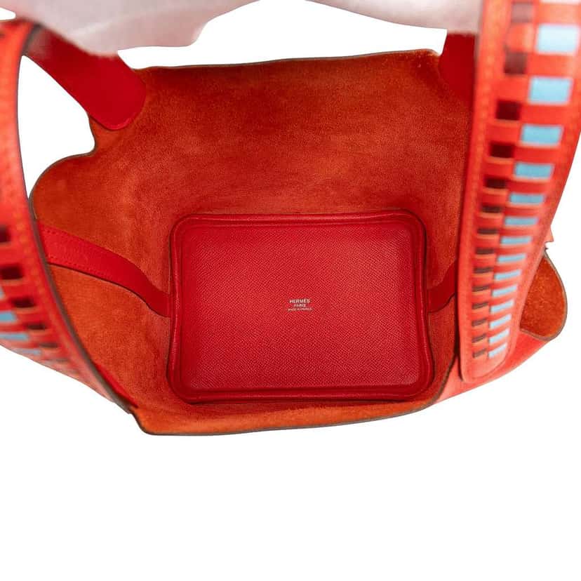 Hermès Epsom Tressage Picotin Lock 18 Red Leather Good condition - Model View