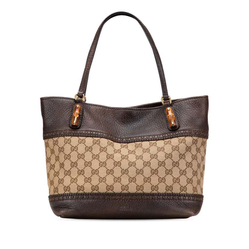 Gucci GG Canvas Laidback Crafty Tote Brown Canvas Good condition - Front View