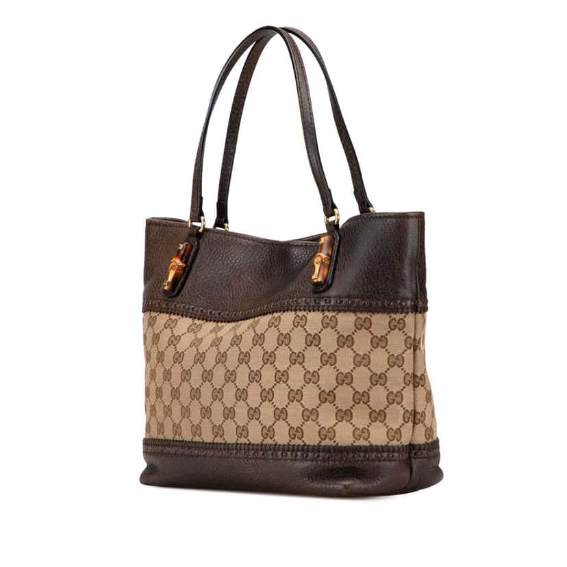 Gucci GG Canvas Laidback Crafty Tote Brown Canvas Good condition - Back View