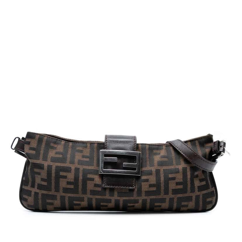 Fendi Zucca Canvas Shoulder Bag Brown Canvas Good condition - Front View