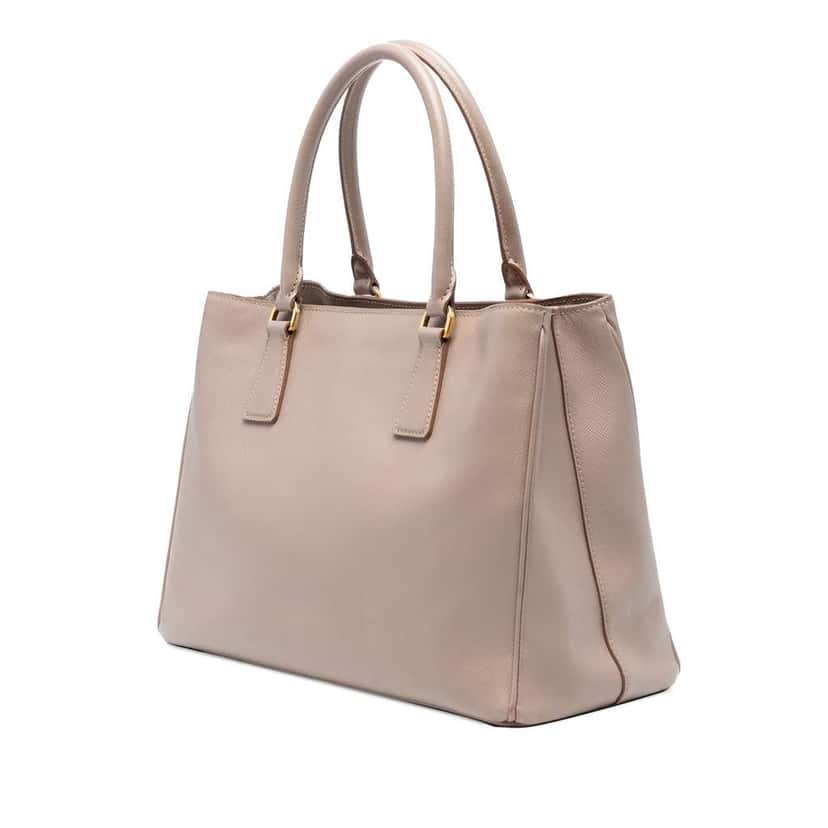 Prada Medium Saffiano Lux Galleria Satchel Brown Leather Very good condition - Back View