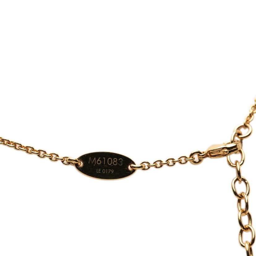 Louis Vuitton Gold Plated Essential V Necklace Gold Metal Good condition - Back View
