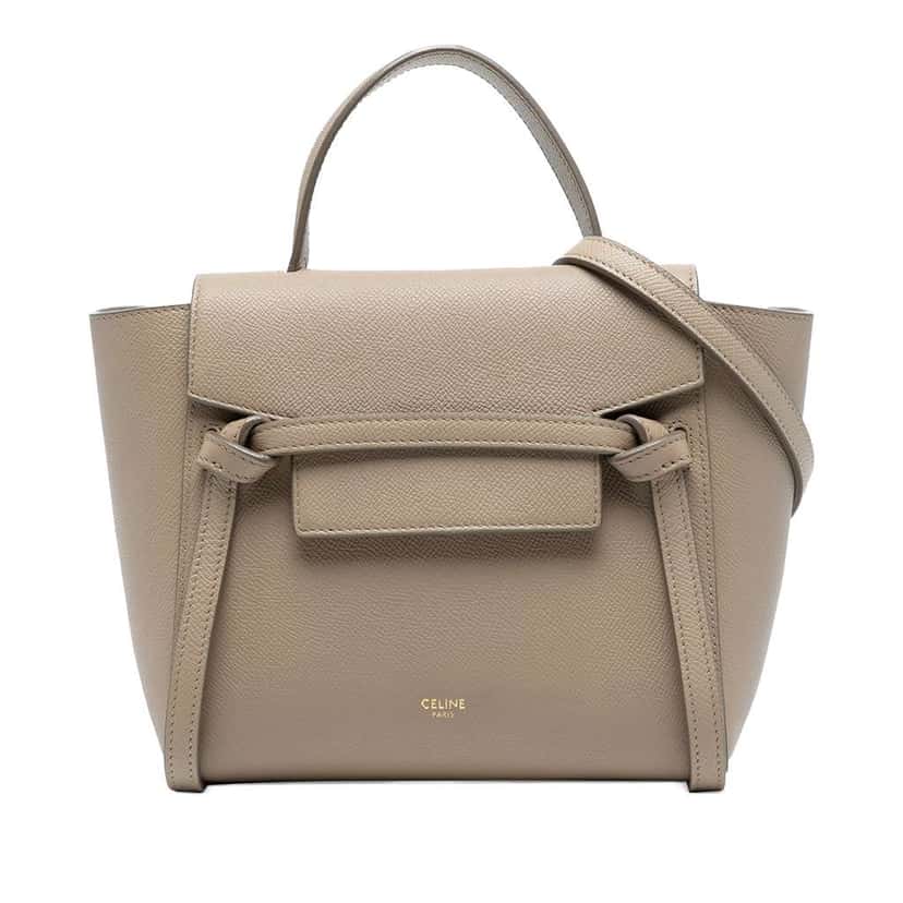 Celine Nano Grained Calfskin Belt Bag Brown Leather Good condition - Front View