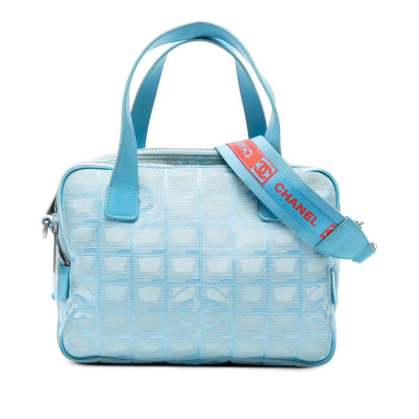 Chanel New Travel Line Nylon Satchel Blue Good condition - Front View