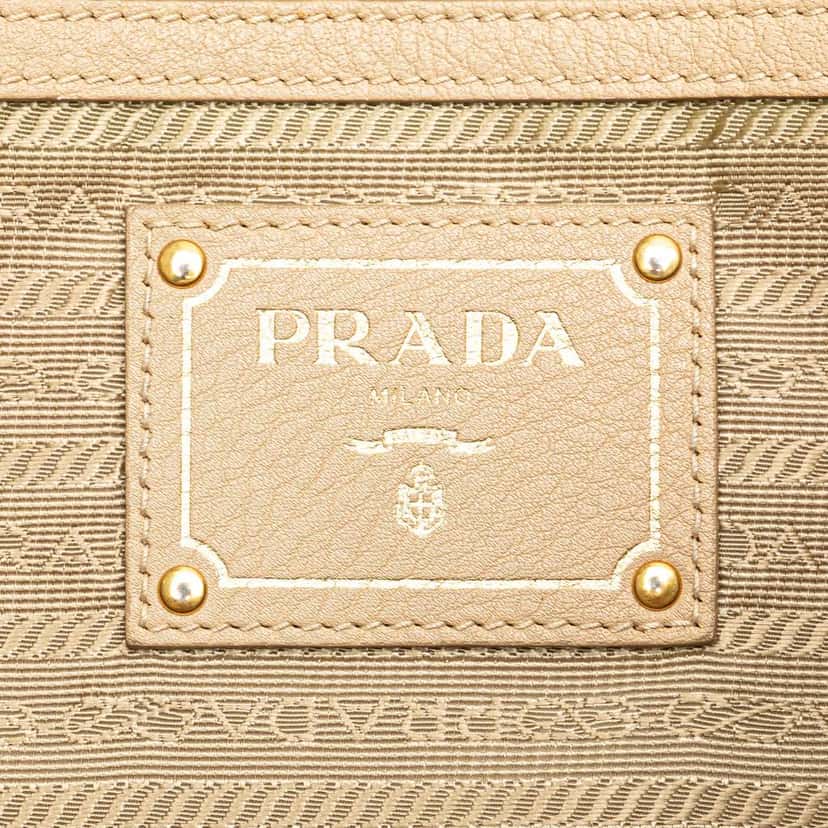 Prada Vitello Daino Open Convertible Tote Brown Leather Good condition - Box View