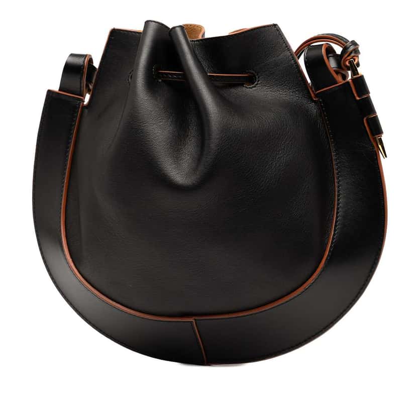 Loewe Medium Leather Horseshoe Crossbody Black Leather Good condition - Back View