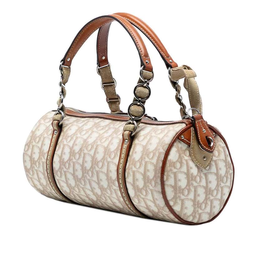 Dior Diorissimo Trotter Coated Canvas Romantique Handbag Brown Canvas Good condition - Back View