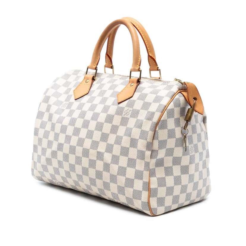 Louis Vuitton Damier Azur Speedy 30 White Good condition - Back View