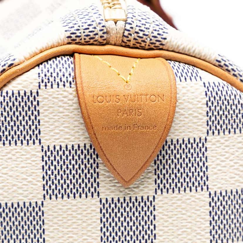 Louis Vuitton Damier Azur Speedy 30 White Good condition - Box View