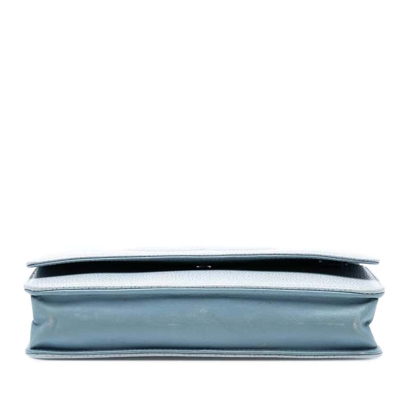 Chanel CC Caviar Wallet On Chain Blue Leather Good condition - Inside View