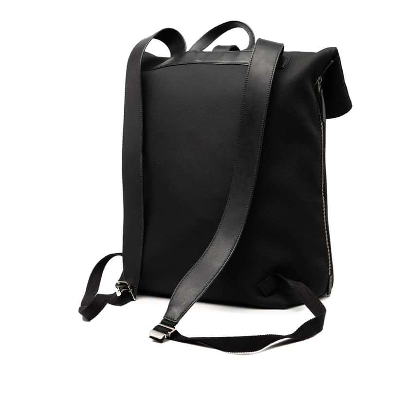 Gucci Canvas Techno Web Fold Over Backpack Black Canvas Good condition - Back View