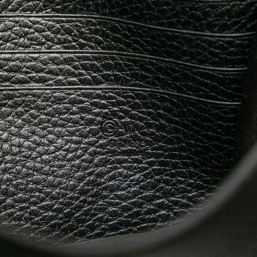 Gucci Leather Interlocking G Dollar Wallet on Chain Black Leather Good condition - Box View