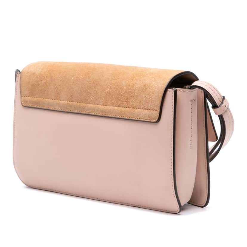 Chloé Small Suede and Calfskin Faye Crossbody Pink Leather Good condition - Back View