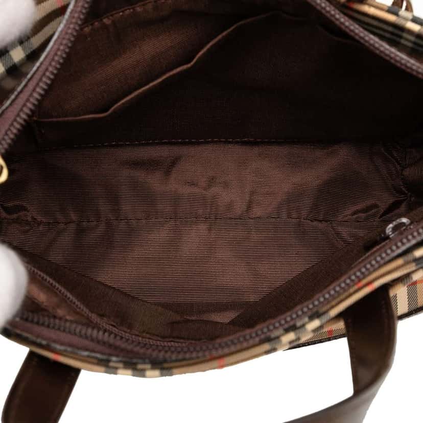 Burberry Haymarket Check Canvas Handbag Brown Canvas Very good condition - Model View