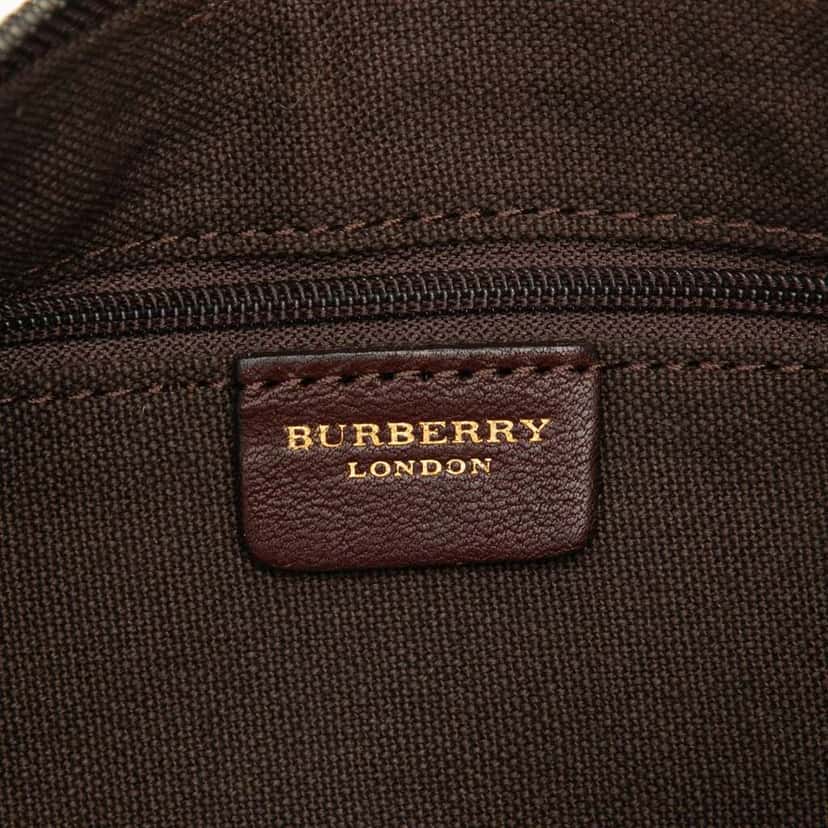 Burberry Haymarket Check Canvas Shoulder Bag Brown Canvas Good condition - Box View