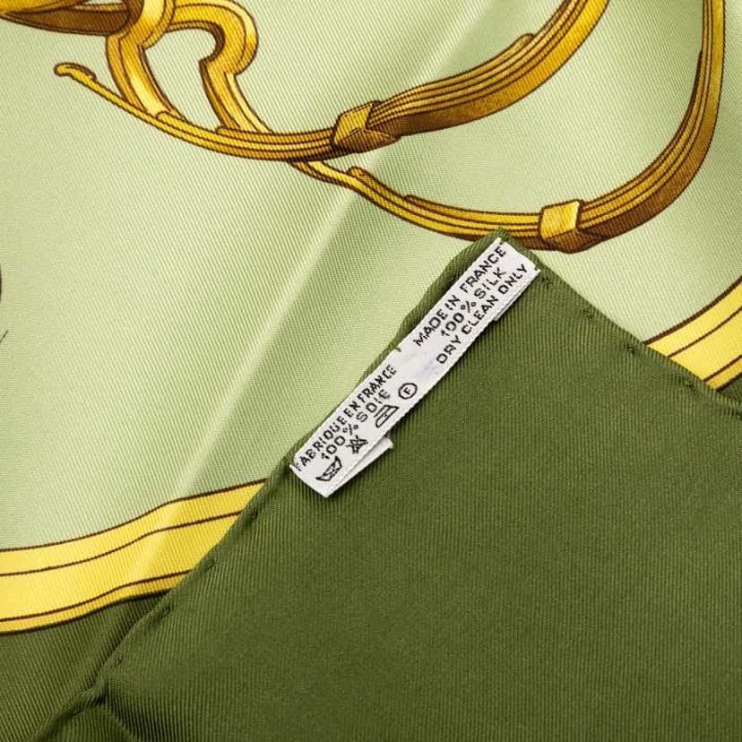 Hermès Springs Silk Scarf Green Silk Good condition - Model View