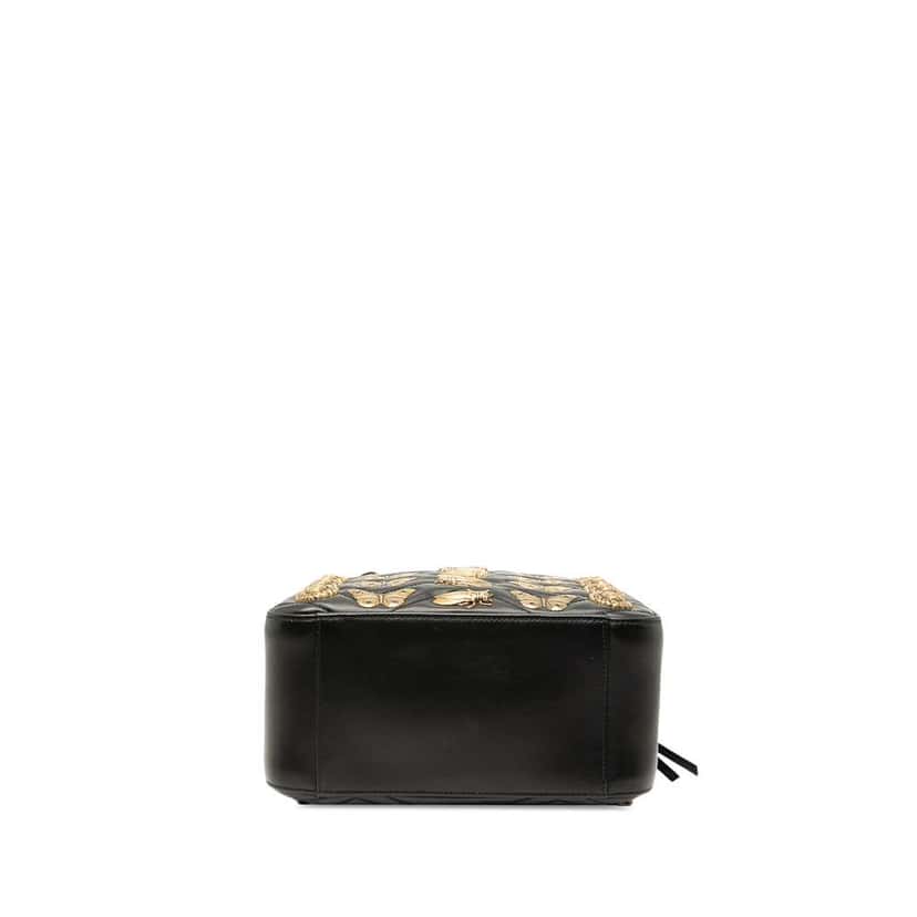 Gucci Small GG Marmont Matelasse Leather Animalier Backpack Black Leather Very good condition - Inside View