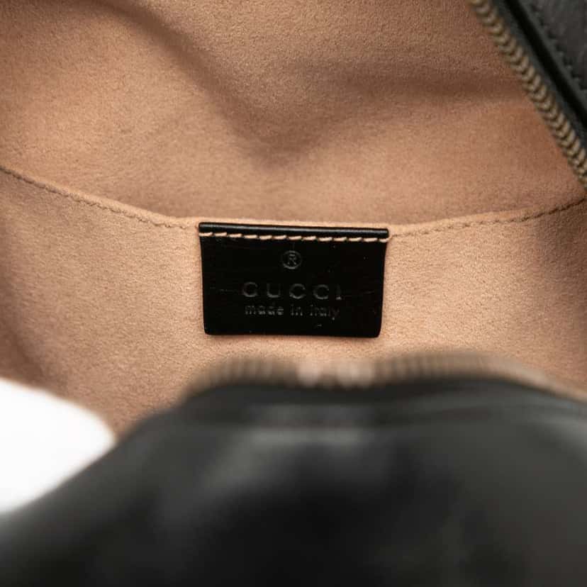 Gucci Small GG Marmont Matelasse Leather Animalier Backpack Black Leather Very good condition - Box View