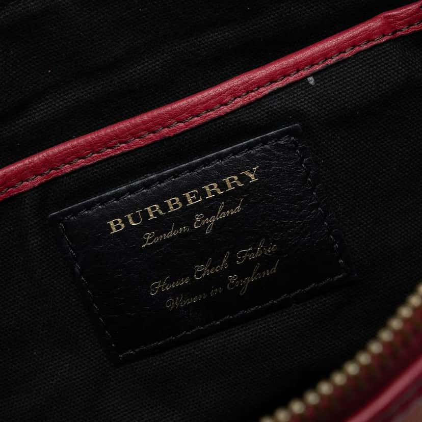 Burberry House Check Canvas Abindon Convertible Clutch Brown Canvas Good condition - Box View