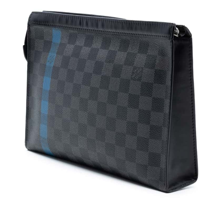 Louis Vuitton Damier Graphite Stripe Pochette Voyage MM Black Good condition - Back View