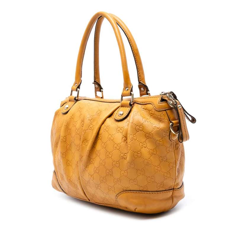 Gucci Guccissima Sukey Satchel Yellow Leather Very good condition - Back View