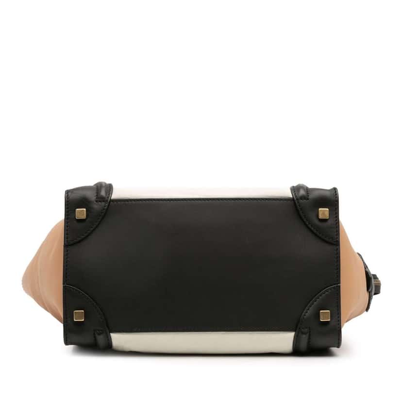 Celine Mini Tricolor Calfskin Luggage Tote White Leather Good condition - Inside View